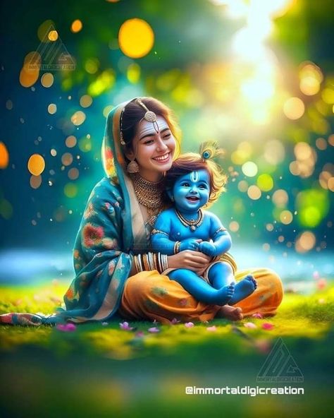 Maa Yashoda With Krishna, Yashoda And Krishna, Radhe Krishna Painting, Krishna Photoshoot, Krishna Cute Images, Love Shiva, Baby Radha Krishna, Baby Radha Krishna Images, Krishna Cute