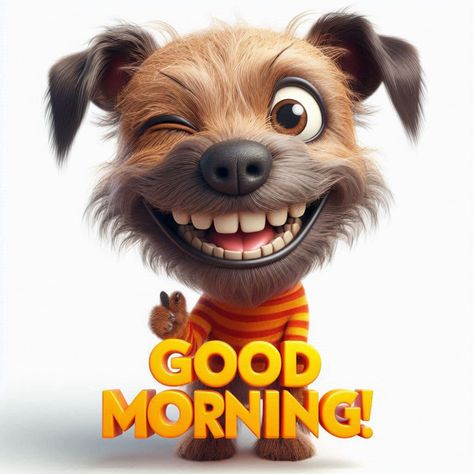 Fun Dog Art Dog Good Morning Funny, Morning Dog Quotes, Minion Kiss, Deceived Quotes, Grinch Pictures, Funny Cartoon Images, Good Morning Animated Images, Funny Good Morning Images, Dog Poems