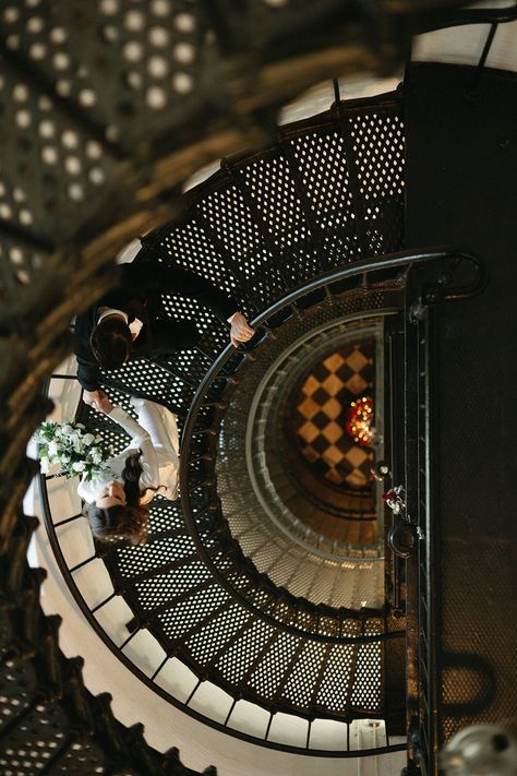 Elopement ideas for editorial wedding photography. St. Augustine Lighthouse is an unconventional wedding venue with a rich history and awe-inspiring views of the Atlantic Ocean. The best time to elope in St. Augustine for lighthouse couples photos with a cinematic photography aesthetic is during sunrise. Find out more. #cinematicphotography #aestheticphotography #documentarystyleweddingphotography #weddingphotography #cinematic photography #lighthousecouplephotos #staugustineweddingphotographer Florida Elopement Ideas, St Augustine Wedding Venues, St Augustine Elopement, St Augustine Aesthetic, St Augustine Engagement Photos, St Augustine Florida Aesthetic, Lighthouse Elopement, Cinematic Photography Aesthetic, St Augustine Lighthouse