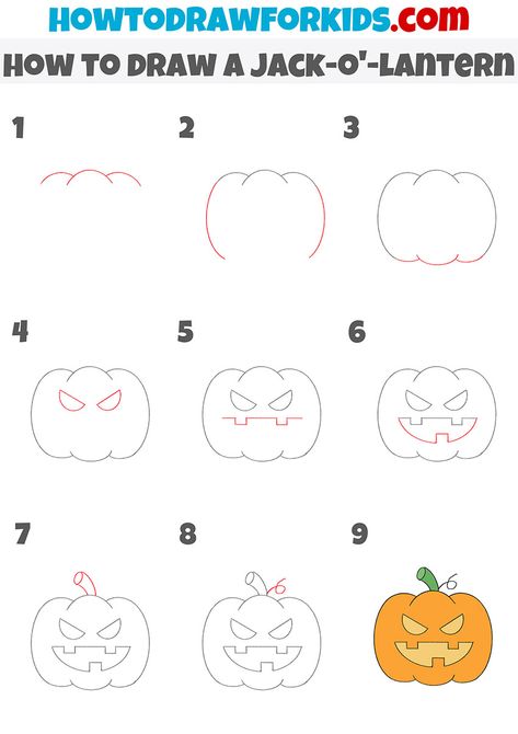 Step By Step Spooky Drawing, How To Paint A Jack O Lantern, How To Draw A Jackolantern, Halloween Drawings Easy Step By Step, Jack O Lantern Drawing Easy, Jack O Lantern Doodle, How To Draw A Jack O Lantern, Drawing Pumpkins Step By Step, How To Draw A Pumpkin Easy