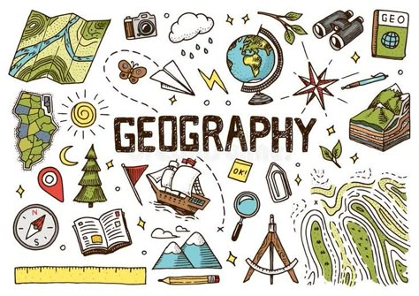 Geography Notebook Cover, Subject Doodles, Subject Cover Pages, Geography Cover Page Ideas, Pencil Box Ideas, Geography Notebook, School Name Tags, Lettering Aesthetic, Hand Drawn Maps