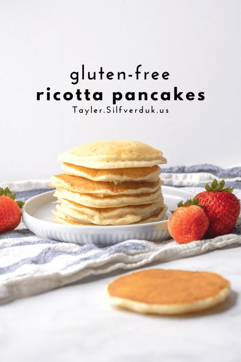 Ricotta Cheese Pancakes, Gf Pancake, Gf Pancakes, Pancakes Gluten Free, Gluten Free Bisquick, Flavored Pancakes, Pancake Calories, Healthy Brunch Recipes, Ricotta Pancakes