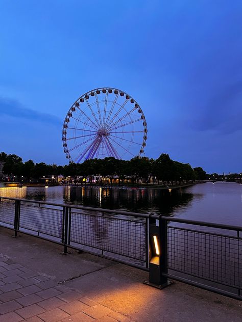 Montreal Old Port, Marina Aesthetic, Old Port Montreal, Port Aesthetic, Night Scape, Aesthetic Blue Sky, City Aesthetics, Late Night Walks, Night Walks