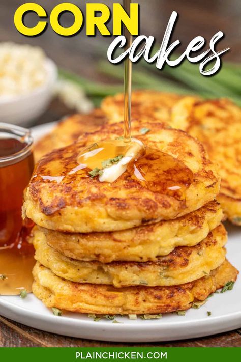 Corn Cakes Recipe - Crispy on the outside, tender on the inside, and bursting with the sweet, savory goodness of corn kernels, these golden delights are sure to become a family favorite. Perfect for breakfast, brunch, or as a tasty side dish, these corn cakes are versatile and oh-so-delicious. Corn Patties, Plain Chicken Recipes, Guy Food, Plain Chicken Recipe, Corn Cakes Recipe, Potatoes Vegetables, Slow Cooker Casserole, Corn Casserole Recipe, Creamy Potato Soup