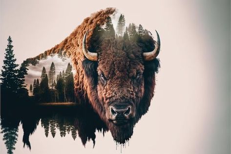 Black And White Bison Photo, Bison Reference, Bison Photography, Bison Tattoo, Bison Photo, Buffalo Tattoo, White Bison, Buffalo Painting, Bison Art