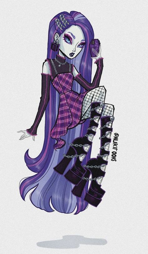 Mukitoons Monster High, Spectra Vondergeist Aesthetic Outfit, Spectra Inspired Outfits, Spectra Vondergeist Cosplay, Spectra And Porter Fanart, Spectra Vondergeist Fanart, Spectra Cosplay, Spectra X Porter, Spectra Costume