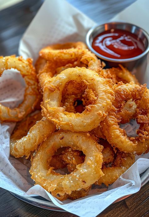 Make homemade onion rings in your air fryer! Simple ingredients, easy steps, and perfectly crispy results. Great with tartar sauce! Air Fryer Onion Rings Recipe, Air Fryer Onion Rings, Homemade Onion Rings, Honey Mustard Dip, Trendy Recipes, Onion Rings Recipe, Mustard Dip, Air Fryer Recipe, Guilt Free Snacks