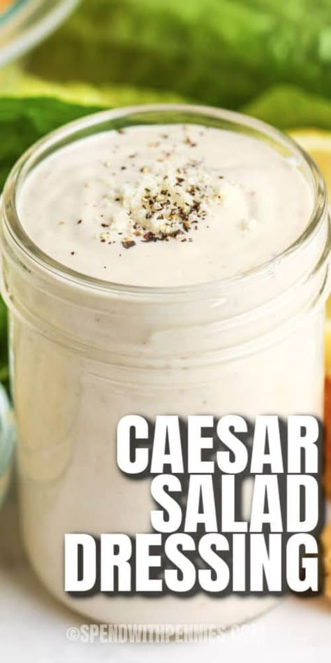 Easy Caesar Salad Dressing, Cesar Dressing, Healthy Caesar Salad, Spinach Salad Dressing, Ceasar Dressing, Anchovy Paste, Caesar Salad Dressing Recipe, Caesar Dressing Recipe, Homemade Caesar Salad Dressing