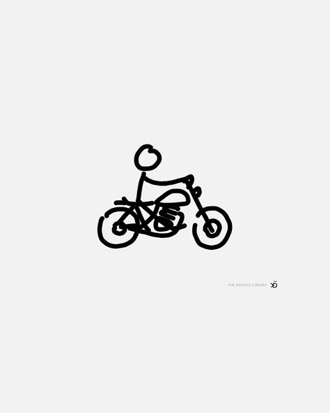 Small Motorcycle Tattoo, Motorcycle Doodle, Stickman Tattoo, Bike Doodle, Quetzalcoatl Tattoo, Minimal Drawings, Sharpie Tattoos, Simple Drawings, Rainbow Quote