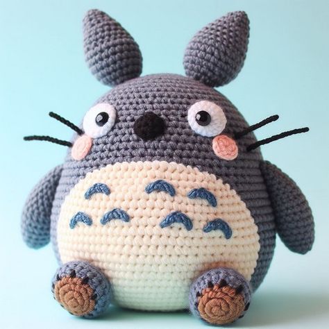 Crochet Chibi Totoro Amigurumi Pattern Free Chibi Amigurumi Free Pattern, Ghibli Crochet Pattern Free, Totoro Crochet Pattern Free, Studio Ghibli Crochet Pattern Free, Ghibli Amigurumi, Chibi Crochet, Crochet Chibi, Totoro Crochet, Chibi Totoro