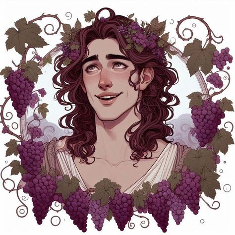 Dionysus Art Greek Mythology, Dyonisus Fanart God, Dionysus Drawing, Dionysus Fanart, Dionysus Art, Dionysus Aesthetic, Dionysus God, Greek Gods And Goddesses, Greek And Roman Mythology