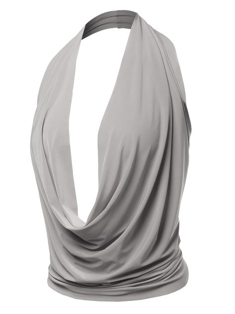 A2Y Women's Sexy Drape Front Deep V-Neck Cowl Neckline Halter Backless Party Club Top Silver S #Ad #Front, #SPONSORED, #Deep, #Neck Deep Cowl Neck Top, Drape Neck Top, Deep Neck Tops, What Bra To Wear, Deep V Neck Tops, Plunging Neckline Top, Fashion Design Classes, Drape Top, Tøp Aesthetic