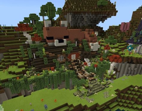 Minecraft Mushroom Village, Case Minecraft, Minecraft Village, Mc Builds, Rumah Minecraft Sederhana, Minecraft Interior Design, Bangunan Minecraft, Minecraft Farm, Minecraft Cottage