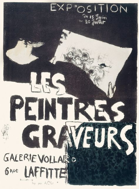 Download free image of Poster of the exhibition for the 1st album of "Peintres Graveurs" edited by Vollard (1896) print in high resolution by Pierre Bonnard. Original from the Public Institution Paris Musées. Digitally enhanced by rawpixel. about poster, pierre bonnard, exhibition poster, old posters black and white, and vintage poster 3194922 Parisian Gallery Wall, Parisian Art, Avant Garde Art, Pierre Bonnard, Print Advertising, Exhibition Poster, French Art, Vintage Poster, Art Gallery Wall