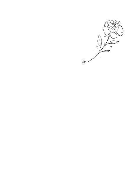 Dainty Rose Drawing, Mini Roses Tattoo, Small Rose Outline Tattoo, Lined Rose Tattoo, Fineline Rose Tattoo Design, Simple Fineline Tattoos, Rose Minimalist Tattoo, Rose Tattoo Minimalist, Small Rose Outline