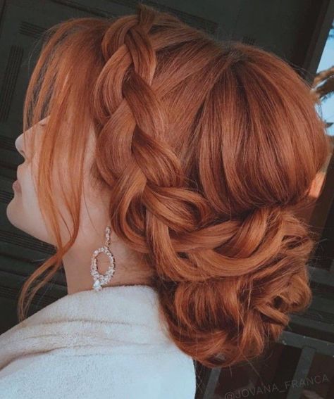 Red Hair Updo, Elegant Braids, Braids For Women, Redhead Hairstyles, Trendy Nail Designs, Single Braid, Hair Diy, Long Red Hair, Trendy Nail