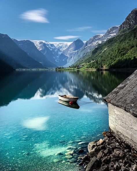 EARTH OFFICIAL on Instagram: “The Beautiful Olden Lake 🇳🇴 | Photography by © (@ringnes_photo) -#earthofficial #norway” Norway Wallpaper, Norway Fjords, Ocean Travel, Lake Photography, Visit Norway, Love Travel, Beautiful Places In The World, Travel Beauty, Beautiful Places To Visit