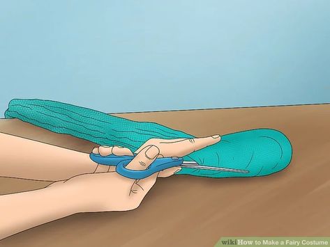 How to Make a Fairy Costume (with Pictures) - wikiHow Blue Fairy Costume Diy, Diy Fairy Costume Women Easy, Diy Fairy Costume Women, Diy Fairy Costume, Blue Fairy Costume, Woodland Fairy Costume, Fairy Costume Women, Fairy Costume Diy, Make A Fairy