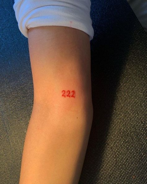 Red Number Tattoo, 222 Tattoo Fonts, 222 Tattoo Design, 222 Tattoo Ideas, 222 Tattoos, Tattoo Ideas Ankle, 222 Angel Number Tattoo, Tattoo Ideas And Meanings, 222 Tattoo