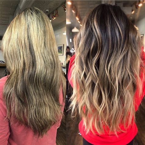 How To Grow Out Bleached Hair, Grow Out Highlights, Grown Out Blonde Hair, Dark Grey Hair Color, Natural Dark Hair, Hair Colour For Green Eyes, Color Correction Hair, Natural Brown Hair, Growing Out Hair