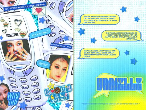 Newjeans Scrapbook, Newjeans Edit, Prom Posters, Graphic Design Cv, Danielle Newjeans, Online Scrapbook, Y2k Posters, Editing Inspiration, Christmas Poster