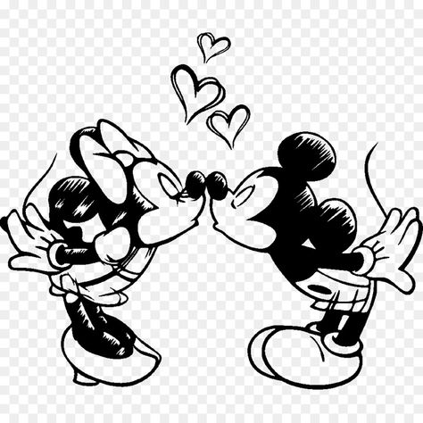 Donald Duck Sketch, Duck Sketch, Minnie Tattoo, Mickey Mouse Sketch, Minnie Mouse Drawing, Mickey And Minnie Kissing, Mouse Sketch, Mickey Mouse Svg, Mickey And Minnie Love