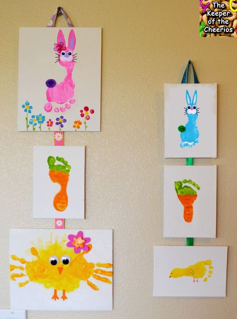 Easter Craft Activities, Easter Paper Crafts, Easter Crafts Preschool, Easter Crafts For Toddlers, Easter Crafts For Adults, Easter Paintings, Footprint Crafts, Footprint Art, Handprint Crafts