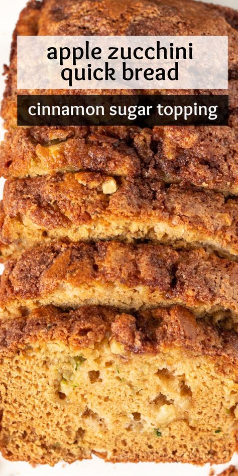 Cinnamon Zucchini Bread, Apple Zucchini Bread, Fall Bread, Apple Zucchini, Applesauce Bread, Zucchini Recipes Dessert, Apple Bread Recipe, Apple Bread, Zucchini Bread Recipes