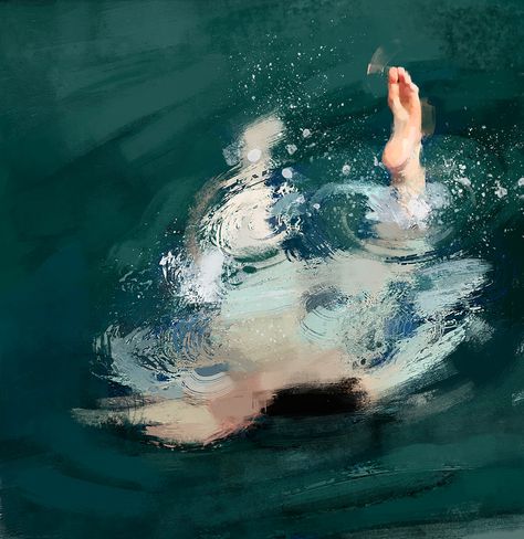 Underwater Painting, Water Painting, Figure Painting, Figurative Art, 그림 그리기, Painting Inspiration, Painting & Drawing, Art Inspo, Beautiful Art