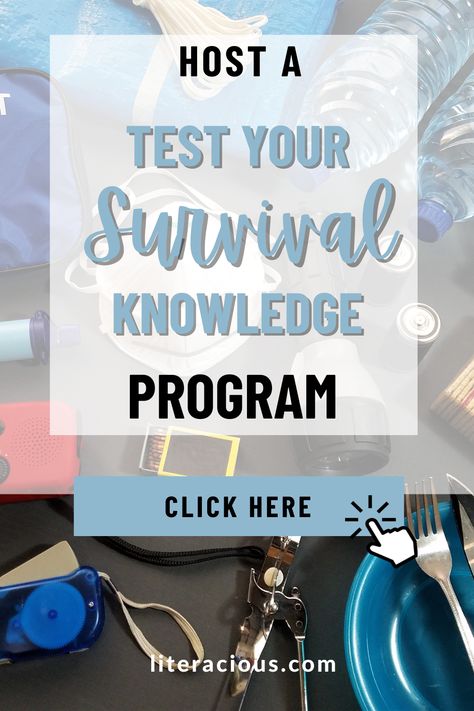 Kids loved this program at the library - test your survival knowledge with fun games and activities! Adventure Library Programs, Survival Knowledge, Jellyfish Sting, Popular Book Series, Kids Library, Multiple Choice Questions, Powerpoint Slides, 20 Questions, Survival Equipment