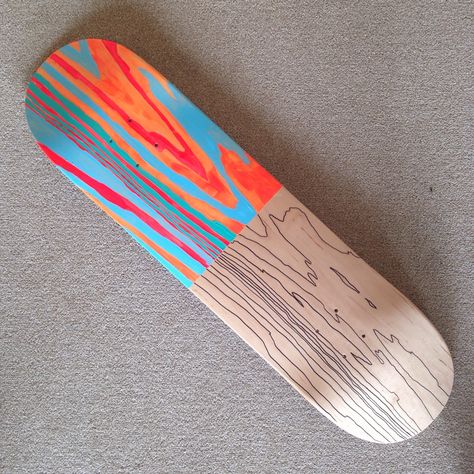 Painted Skateboard, Long Boarding, Longboard Design, Deck Art, Skateboard Deck Art, Skateboard Art Design, Deck Paint, Surfboard Art, Longboard Skateboard