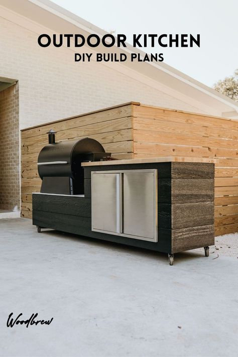 Built In Traeger Outdoor Spaces, Diy Outdoor Grill Station, Modern Outdoor Grills, Diy Grill Station, Outdoor Bbq Area, Outdoor Grill Station, Patio Grill, Modern Outdoor Kitchen, Grill Table