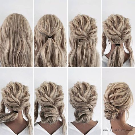 Media Cola, Bridesmaid Hair Tutorial, Wedding Hair Half, Hoco Hair Styles, Mother Of The Bride Hair, Bridesmaid Hair Updo, Wedding Hair Inspiration, Work Hairstyles, Medium Length Hair