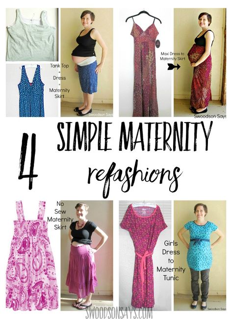 Maternity clothes are expensive so why not try to DIY? Check out these 4 simple sewing tutorials for maternity refashions. It's easier than you think, see how to make your own maternity clothes with these simple hacks and tutorials! #maternity #sewing #refashion Diy Maternity Clothes, Maternity Sewing, Simple Sewing Tutorial, Maternity Tunic, Simple Sewing, Dress Tutorials, Maternity Skirt, How To Hem Pants, Sewing Skirts