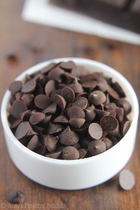 Homemade Two-Ingredient Chocolate Chips | Amy's Healthy Baking 2 Ingredient Recipes, Food Photoshoot, Choco Chips, Cute Food Art, Baking Cakes Decoration, Candy Making, Chocolate Baking, Dark Chocolate Chips, Homemade Chocolate