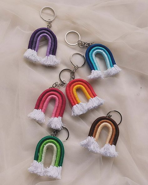 Add a splash of color to your day with our vibrant rainbow threaded keychains! 🌈✨ #colorfulkeys #rainbowvibes #handmadehappiness #stopmotionvideo . . . .#handmade #handmadewithlove #giftsforher #giftsforhim #rainbow #weather #romantic #keychains #colorful #UniqueGifts #friends #thread #embroideredkeychains #embroidery #handdecorated #decor #stopmotion #animation Colorful keychains, rainbow keychains, threaded keychains, vibrant accessories, handmade keychains, unique gifts, colorful threads,... Woolen Thread Keychain, Embroidery Thread Keychain, Trendy Keychains, Boho Keychains, Vibrant Accessories, Rainbow Weather, Stopmotion Animation, Colorful Threads, Thread Crafts