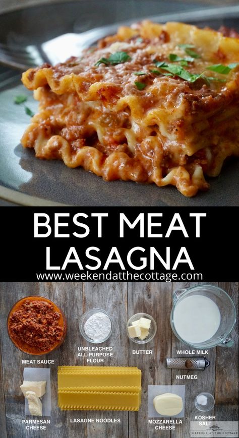 Best Meat Lasagna Recipe, Lasagna Sauce Recipe, Meat Lasagna Recipe, Lasagna No Meat Recipe, Lasagna With Bechamel Sauce, Lasagne Pasta, Meat Lasagna, Meat Sauce Recipes, Easy Lasagna Recipe