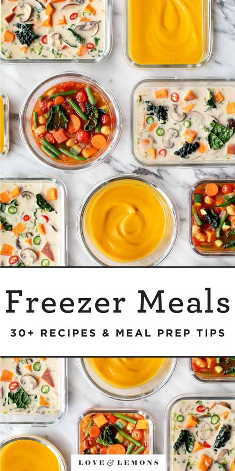 31 Healthy Freezer Meals Recipe - Love and Lemons Food Prep Bowls, Crowd Breakfast, Bridal Shower Brunch Ideas, Shower Brunch Ideas, Vegetarian Freezer Meals, Lemons Recipes, Best Veggie Burger, Veggie Patties, Healthy Freezer Meals