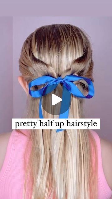 Half Up Hair With Ribbon, Half Up Ribbon Hairstyle, Half Up Girls Hairstyles, Easy Ribbon Hairstyles, Audrey Mcclelland Hair, Kiddie Hairstyles, Half Up Hairstyle, Princess Hair, Ribbon Hairstyle