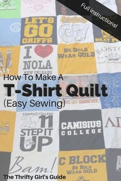 Tshirt Quilt Diy, T-shirt Quilts, Quilt Easy, Tee Shirt Quilt, Quilt Shirt, Shirt Quilts, Tshirt Blanket, T Shirt Quilt, Tshirt Quilt