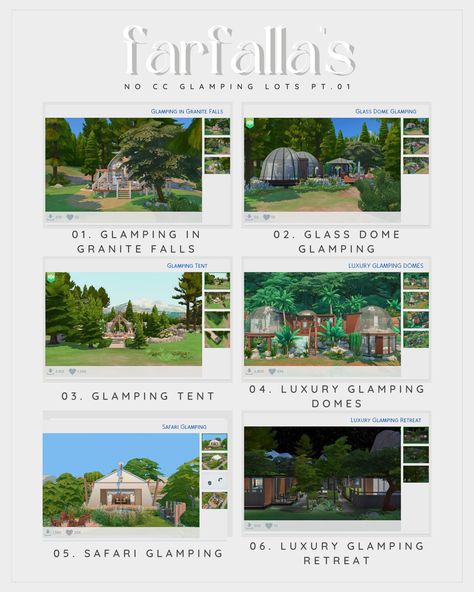 Sims 4 Glamping, Dome Glamping, Ts4 Lots, Sims4 Build, Ts4 Builds, Sims Lots, Sims 4 No Cc, 4 Aesthetic, Sims 4 Gallery