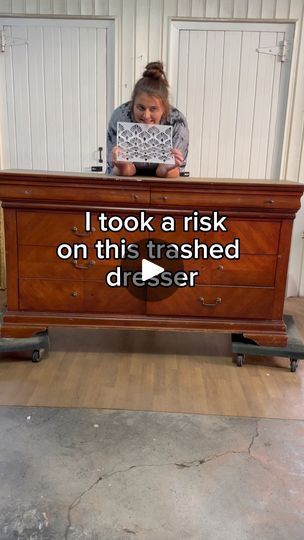 88K views · 4K reactions | Was the stencil worth the risk?! I think so🤪 Follow along for more furniture flips! ➡️ #furnitureflip #furnitureflipper #furnitureflipping #furniturerefinishing #furnituremakeover #dressermakeover | Girlwithapowerdrill | Gracie Abrams · Close To You Refurbed Furniture, Diy Furniture To Sell, Farmhouse Furniture Diy, Dresser Flips, Redoing Furniture, Furniture Flipping, 50k Views, Furniture Fix, Furniture Flip