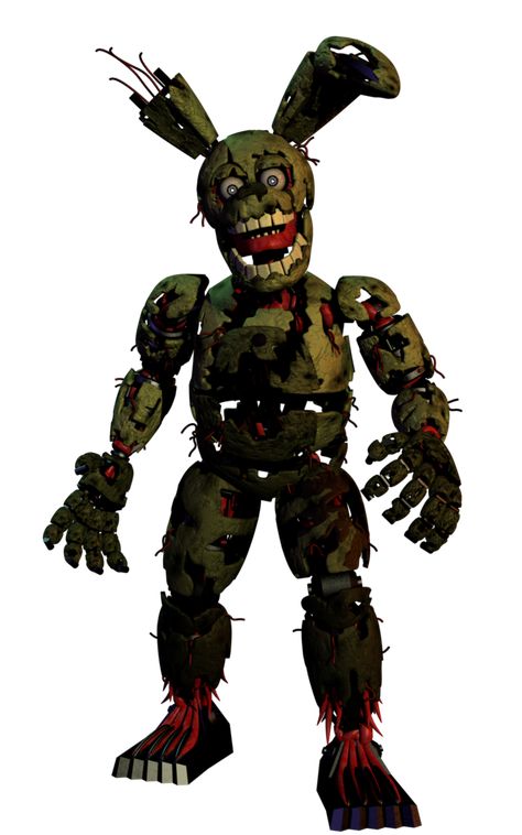 Stylized Springtrap V1.5 by Morigandero Stylized Springtrap, Avatar Funny, Animatronic Fnaf, Fnaf Characters, Purple Guy, Concept Art Drawing, Fnaf Drawings, Creepy Art, Fnaf Art