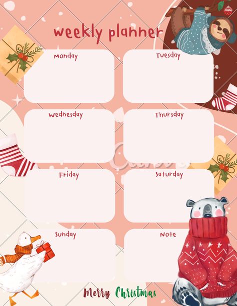 Christmas planner December Weekly Planner, Christmas Weekly Planner, Bujo Printables, December Planner, Best Weekly Planner, Math Coloring Worksheets, Christmas Prep, Weekly Planners, Christmas Cover