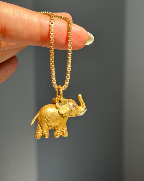 Cute little Lucky baby elephant ✨ S O L D Elephant Jewelry, April 4, Baby Elephant, Beautiful Jewelry, Elephant, Pendant, Gold, On Instagram, Quick Saves