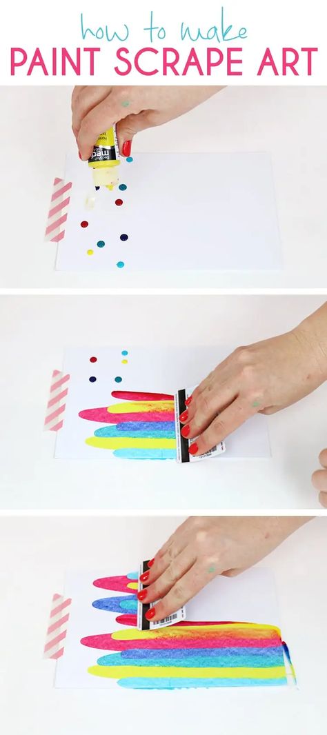 Paint Scrape Notecards - DIY Art Project Idea - Persia Lou Scrape Art, Diy Note Cards, Easy Crafts For Teens, Diy Crafts For Teen Girls, Diy Crafts For Teens, Art Projects For Teens, Crafts For Teens To Make, Silky Terrier, Easy Art Projects