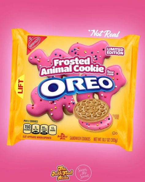 Frosted Animal Cookie Oreos Are Not Real – But They Should Be! Weird Oreo Flavors, Pop Tart Flavors, Oreo Cookie Flavors, Weird Snacks, Oreo Flavors, Animal Cookie, Cookie Kit, Junk Food Snacks, Cookie Flavors