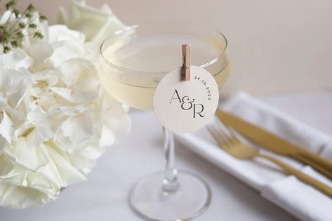 Wedding Drink Topper Tags Minimalist Beige Modern With Clip - Etsy Canada 20th Anniversary Party, Drink Topper, Drink Tags, Modern Card, Wedding 2025, Wedding Drink, Circle Monogram, Decorative Paper, Paper Tags