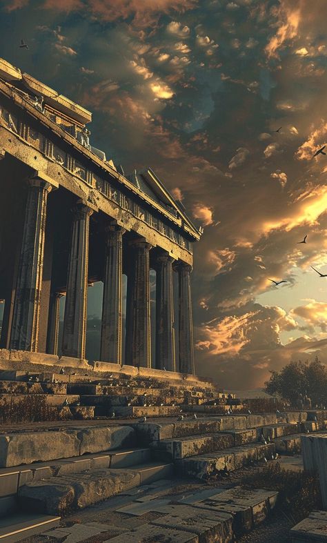 Ancient Civilization Aesthetic, Greek Architecture Wallpaper, Greek Astethic, Greek Mythology Aesthetic Background, Greek Mythology Wallpaper Desktop, Greek History Aesthetic, Mount Olympus Aesthetic, Sparta Aesthetic, Greco Roman Aesthetic