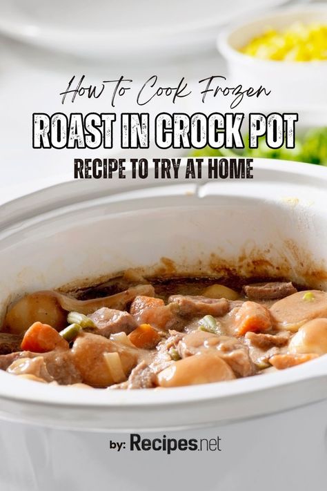 Simplify your dinner routine with our "Dump and Go" Crockpot Frozen Roast recipe. With minimal prep and maximum flavor, this dish is perfect for on the go dinner ideas. Let your crockpot do all the work as it transforms a frozen roast into tender, juicy perfection. Whether you're cooking for the family or meal prepping for the week ahead, this recipe will surely become a new favorite in your rotation. Visit Recipes.net for the full recipe and for more crockpot recipes. Can You Put A Frozen Roast In Crockpot, Frozen Meat Crockpot Recipes, Frozen Roast In Crockpot, On The Go Dinner Ideas, On The Go Dinner, Dump And Go Crockpot Dinners, Roast In Crock Pot, Frozen Roast, Dump And Go Crockpot